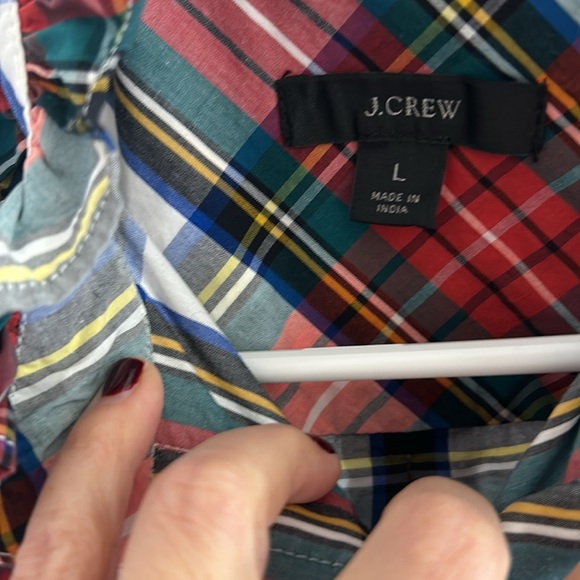 Jcrew tartan blouse with ruffle neck - Picture 2 of 3